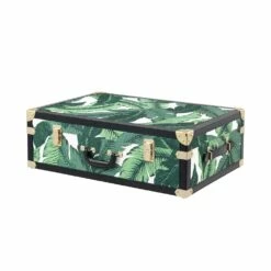 3 Design Trunks In Mdf En Stof Met Zwart Lederen Effectdetails - Amazonia -Slide Shop 3 bauli di design in mdf e tessuto con dettagli effetto pelle nera amazzonia 2