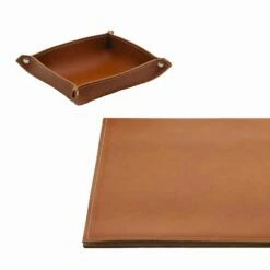 Accessoires Voor Designer Bureau In Bonded Leather, 4 Stuks - Aristoteles -Slide Shop accessori per scrivania in cuoio rigenerato 4 pezzi made in italy aristotele 14