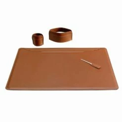 Accessoires Voor Een Lederen Bureau, 4 Stuks, Made In Italy - Ebe -Slide Shop accessori per scrivania in cuoio rigenerato da 4 pezzi made in italy ebe 12