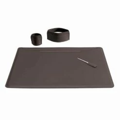 Accessoires Voor Een Lederen Bureau, 4 Stuks, Made In Italy - Ebe -Slide Shop accessori per scrivania in cuoio rigenerato da 4 pezzi made in italy ebe 16