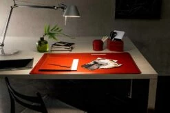 5-delige Lederen Bureau-accessoires Made In Italy - Ebe -Slide Shop accessori per scrivania in cuoio rigenerato da 5 pezzi made in italy ebe 25