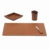 Accessoires Geregenereerd Lederen Bureau, 4 Stuks, Made In Italy - Ascanio