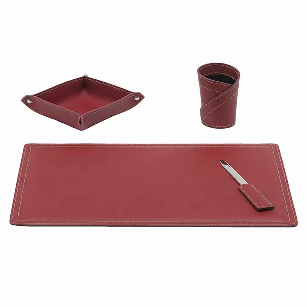 Accessoires Geregenereerd Lederen Bureau, 4 Stuks, Made In Italy - Ascanio 4 Accessoires Geregenereerd Lederen Bureau, 4 Stuks, Made In Italy - Ascanio - Afbeelding 4