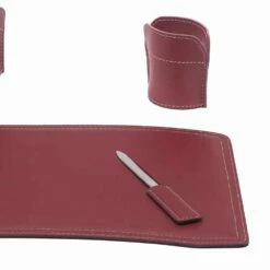 Accessoires Bureau In Geregenereerd Leer Gemaakt In Italië - Brando -Slide Shop accessori scrivania in cuoio rigenerato da 4 pezzi made in italy brando 10