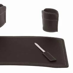 Accessoires Bureau In Geregenereerd Leer Gemaakt In Italië - Brando -Slide Shop accessori scrivania in cuoio rigenerato da 4 pezzi made in italy brando 2