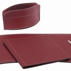 Kantooraccessoires Voor Bureau Gemaakt In Italië In Bonded Leather - Brando -Slide Shop accessori scrivania in cuoio rigenerato da 5 pezzi made in italy brando 12