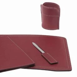 Kantooraccessoires Voor Bureau Gemaakt In Italië In Bonded Leather - Brando -Slide Shop accessori scrivania in cuoio rigenerato da 5 pezzi made in italy brando 13