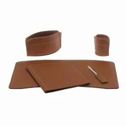Kantooraccessoires Voor Bureau Gemaakt In Italië In Bonded Leather - Brando -Slide Shop accessori scrivania in cuoio rigenerato da 5 pezzi made in italy brando 15