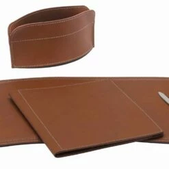 Kantooraccessoires Voor Bureau Gemaakt In Italië In Bonded Leather - Brando -Slide Shop accessori scrivania in cuoio rigenerato da 5 pezzi made in italy brando 17