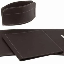 Kantooraccessoires Voor Bureau Gemaakt In Italië In Bonded Leather - Brando -Slide Shop accessori scrivania in cuoio rigenerato da 5 pezzi made in italy brando 2