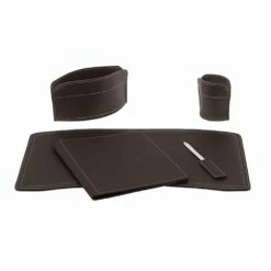 Kantooraccessoires Voor Bureau Gemaakt In Italië In Bonded Leather - Brando -Slide Shop accessori scrivania in cuoio rigenerato da 5 pezzi made in italy brando