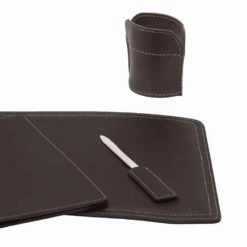 Kantooraccessoires Voor Bureau Gemaakt In Italië In Bonded Leather - Brando -Slide Shop accessori scrivania in cuoio rigenerato da 5 pezzi made in italy brando 3