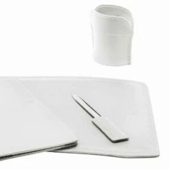 Kantooraccessoires Voor Bureau Gemaakt In Italië In Bonded Leather - Brando -Slide Shop accessori scrivania in cuoio rigenerato da 5 pezzi made in italy brando 8