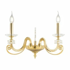 2-lichts Wandlamp In Geblazen Glas En Klassiek Luxe Optisch Kristal - Cassea