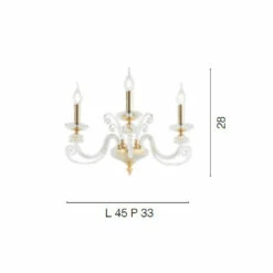 3-lichts Wandlamp Geblazen Glas En Klassiek Luxe Optisch Kristal - Cassea -Slide Shop applique 3 luci vetro soffiato e cristallo ottico lusso classico cassea 7