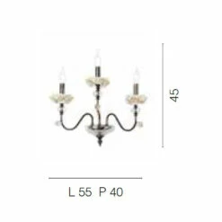 Klassieke Wandlamp 3 Lampen In Porselein En Luxe Geblazen Glas - Eteria -Slide Shop applique classica 3 luci in porcellana e vetro soffiato lusso eteria 4