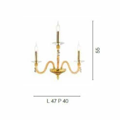 Klassieke Wandlamp Met 3 Lampen Van Geblazen Glas En Handgemaakte Details - Phaedra -Slide Shop applique classica 3 luci in vetro soffiato e dettagli fatti a mano fedra 6