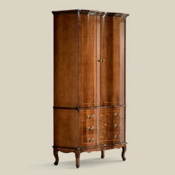 Klassieke Houten Kledingkast Met 2 Deuren En 3 Lades Made In Italy - Luxe