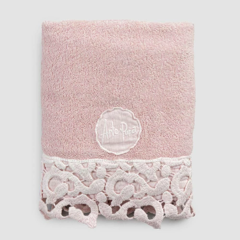 Gastendoek In Terry Katoen Met Poema Kant 2 Stuks En 2 Kleuren - Kasteel 5 Gastendoek In Terry Katoen Met Poema Kant 2 Stuks En 2 Kleuren - Kasteel - Afbeelding 5