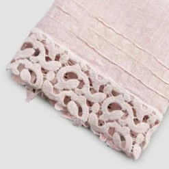 Zware Linnen Gezichtshanddoek Met Poema-kant 2 Stuks 2 Kleuren - Kasteel -Slide Shop asciugamano viso in lino pesante con pizzo poema 2 pezzi 2 colori castle 6