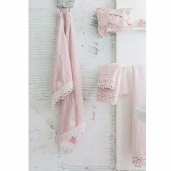 Gezichtshanddoek In Terry Katoen Met Poema Kant 2 Stuks 2 Kleuren - Kasteel -Slide Shop asciugamano viso in spugna cotone con pizzo poema 2 pezzi 2 colori castle 6