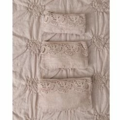 Zwart Of Roze Linnen Etui Met Kant En Ritssluiting 3 Afmetingen 2 Stuks - Lullabi -Slide Shop astuccio in lino nero o rosa con pizzo e cerniera 3 dimensioni 2 pezzi lullabi 3