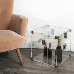 Kofferbak In Transparant Of Gerookt Acrylkristal En Modern Staal - Dante -Slide Shop baule in cristallo acrilico trasparente o fume e acciaio moderno dante 8