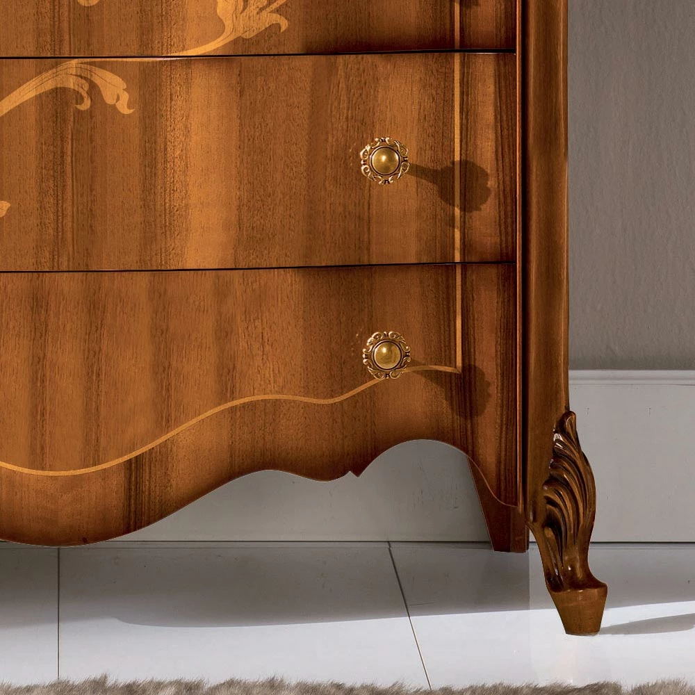 Ladekast Met 7 Lades In Ingelegd Walnotenhout Gemaakt In Italië - Commodus 4 Ladekast Met 7 Lades In Ingelegd Walnotenhout Gemaakt In Italië - Commodus - Afbeelding 4