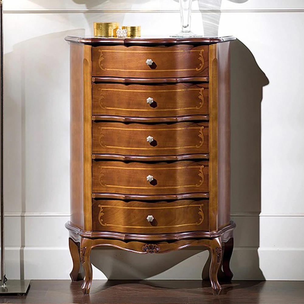 Slaapkamer Ladekast Met 5 Klassieke Houten Lades Made In Italy - Leonor 6 Slaapkamer Ladekast Met 5 Klassieke Houten Lades Made In Italy - Leonor - Afbeelding 6