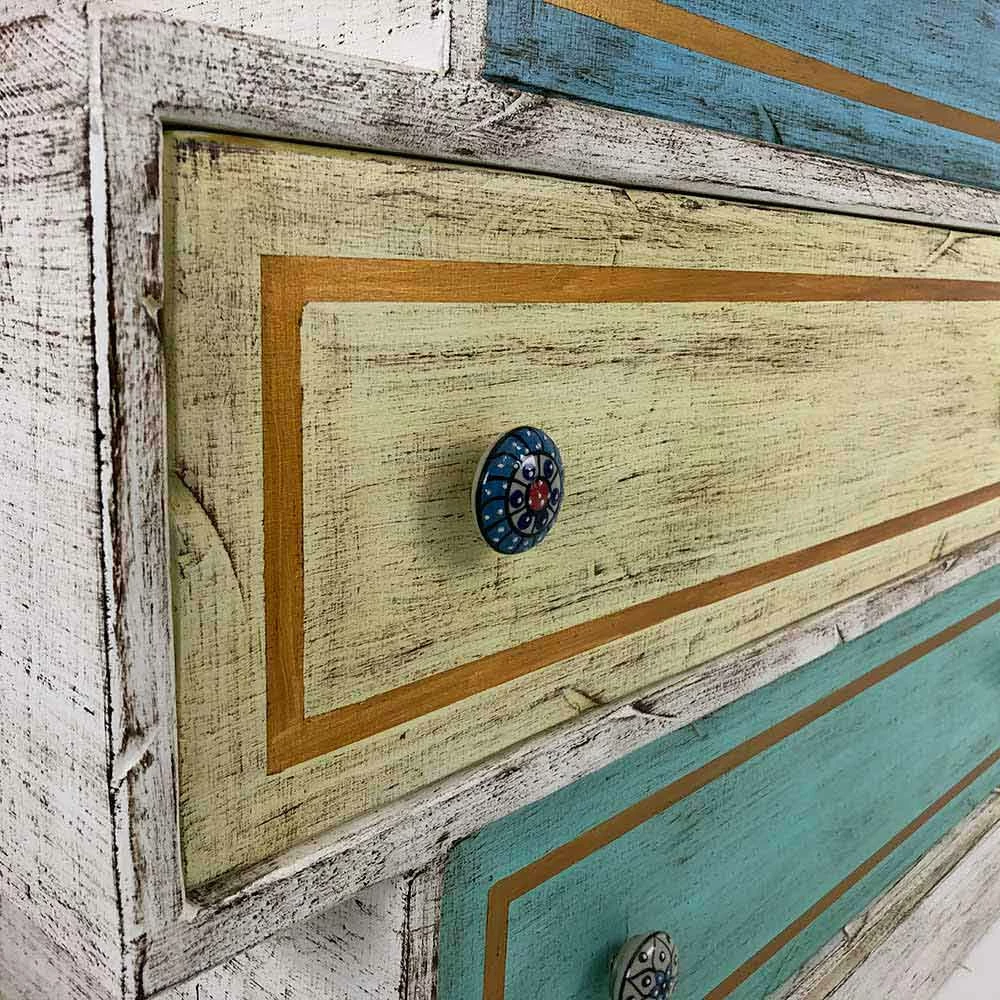 Ladekast Met Gekleurde Laden En Keramische Knoppen Made In Italy - Hendriks 5 Ladekast Met Gekleurde Laden En Keramische Knoppen Made In Italy - Hendriks - Afbeelding 5