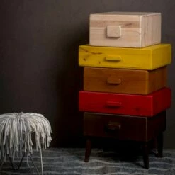 Borst Van Modern Design In Mangoboom, L 57x P45cm, Vera