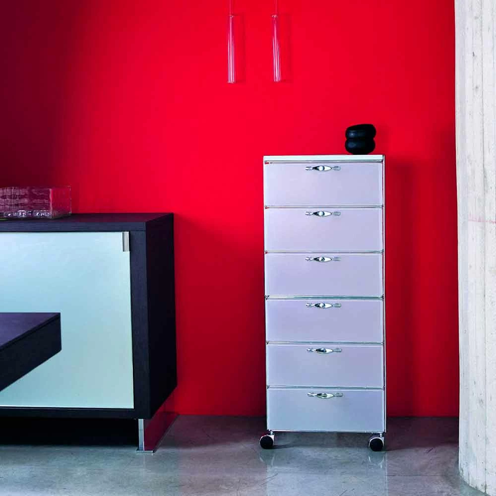 Ontwerp Chest 6 Laden In Wit / Grijs Polypropyleen Adam 1 Ontwerp Chest 6 Laden In Wit / Grijs Polypropyleen Adam