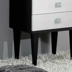 Het Ontwerp Van De Houten Kist Van 4 Lades Zwart En Argento Etty 7 Het Ontwerp Van De Houten Kist Van 4 Lades Zwart En Argento Etty -Slide Shop cassettiera di design in legno con 4 cassetti nera e argento etty 2