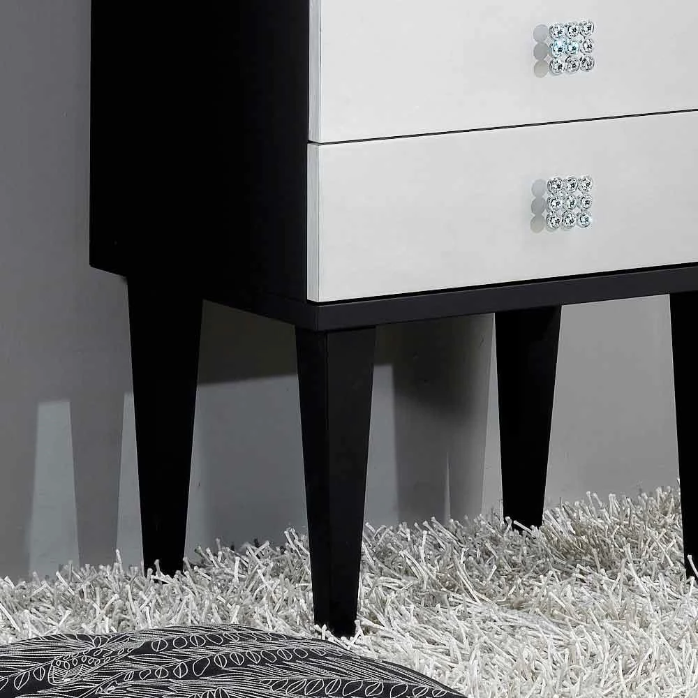 Het Ontwerp Van De Houten Kist Van 4 Lades Zwart En Argento Etty 4 Het Ontwerp Van De Houten Kist Van 4 Lades Zwart En Argento Etty - Afbeelding 4