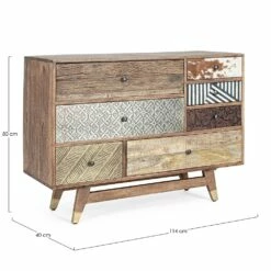 Etnische Ladekast Van Gerecycled Mangohout En Acacia Homemotion - Auriel -Slide Shop cassettiera etnica in legno riciclato di mango e acacia homemotion auriel 7
