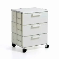 Moderne Witte Chest Met 3 Laden En Top In MDF Valerie