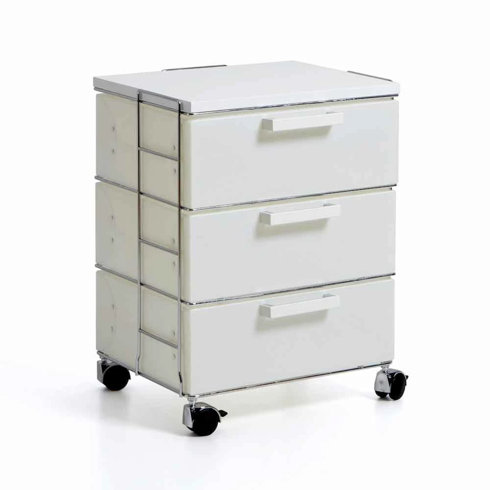 Moderne Witte Chest Met 3 Laden En Top In MDF Valerie 1 Moderne Witte Chest Met 3 Laden En Top In MDF Valerie