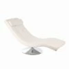 Modern Design Chaise Longue In Kunstleer En Verchroomd Metaal - Comfort