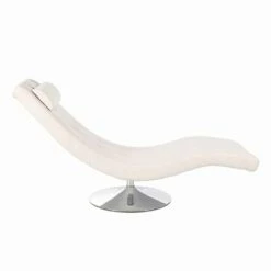 Modern Design Chaise Longue In Kunstleer En Verchroomd Metaal - Comfort -Slide Shop chaise longue di design moderno in similpelle e metallo cromato comodita 3
