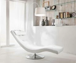 Modern Design Chaise Longue In Kunstleer En Verchroomd Metaal - Comfort -Slide Shop chaise longue di design moderno in similpelle e metallo cromato comodita 7