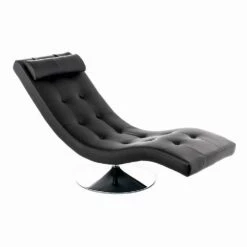 Modern Design Chaise Longue In Kunstleer En Verchroomd Metaal - Comfort -Slide Shop chaise longue di design moderno in similpelle e metallo cromato comodita 9