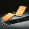 Leren Chaise Longue Met Verchroomde Stalen Structuur Made In Italy - Beiroet
