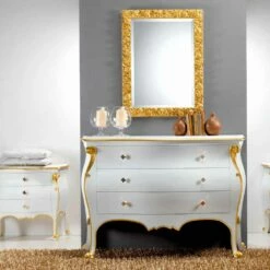 Commode Met Klassieke Goud Bio-profielen, Made In Italy
