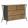 Design Dressoir Met 5 Lades In Dennenhout En Ijzer - Doran