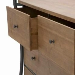 Design Dressoir Met 5 Lades In Dennenhout En Ijzer - Doran -Slide Shop como di design con 5 cassetti in legno di abete e ferro doran 2