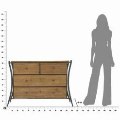 Design Dressoir Met 5 Lades In Dennenhout En Ijzer - Doran -Slide Shop como di design con 5 cassetti in legno di abete e ferro doran 4