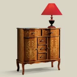 Klassieke Stijl Dressoir In Hout 2 Deuren En 5 Laden Made In Italy - Luxe