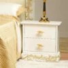 Bedside 2 Houten Laden Met Kush Gouden Versieringen, Made In Italy