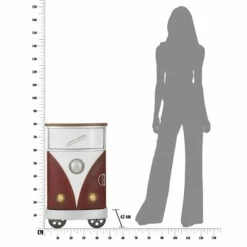 Gekleurd Nachtkastje In Dennenhout En Ijzer Met Deur En Lade - Baiocco -Slide Shop comodino colorato in legno di abete e ferro con anta e cassetto baiocco 5