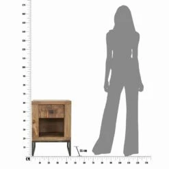 Design Nachtkastje Met Lade In Acaciahout En Ijzer - Dionne -Slide Shop comodino di design con cassetto in legno di acacia e ferro dionne 5